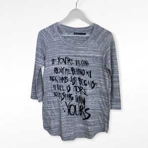 291 Venice 3/4 Sleeve Top Gray Size Small